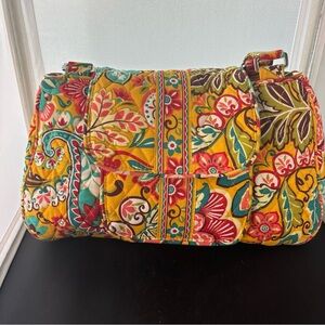 Vera Bradley Provencal Paisley Yellow Medium Shoulder  Bag EUC Retired! Pockets!